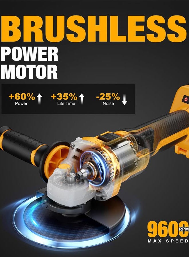 MAXCULAR Angle Grinder Cordless 20V Battery,9600 RPM Brushless Power Motor,4-1/2-Inch to 5-Inch,2x4.0 AH Battery Electric Grinder Tool Set, for Cutting,Grinding,Polishing - Image 2