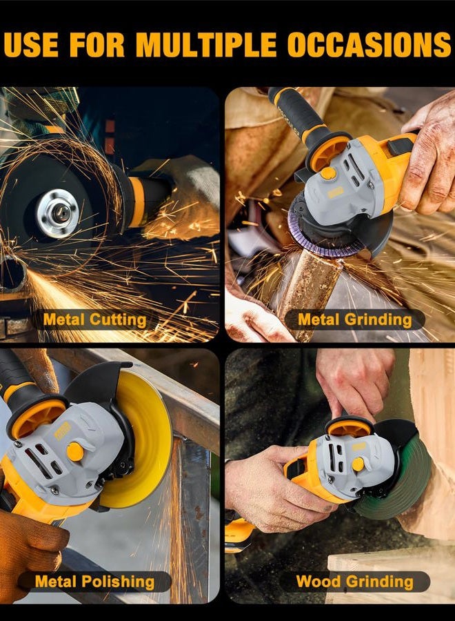 MAXCULAR Angle Grinder Cordless 20V Battery,9600 RPM Brushless Power Motor,4-1/2-Inch to 5-Inch,2x4.0 AH Battery Electric Grinder Tool Set, for Cutting,Grinding,Polishing - Image 5