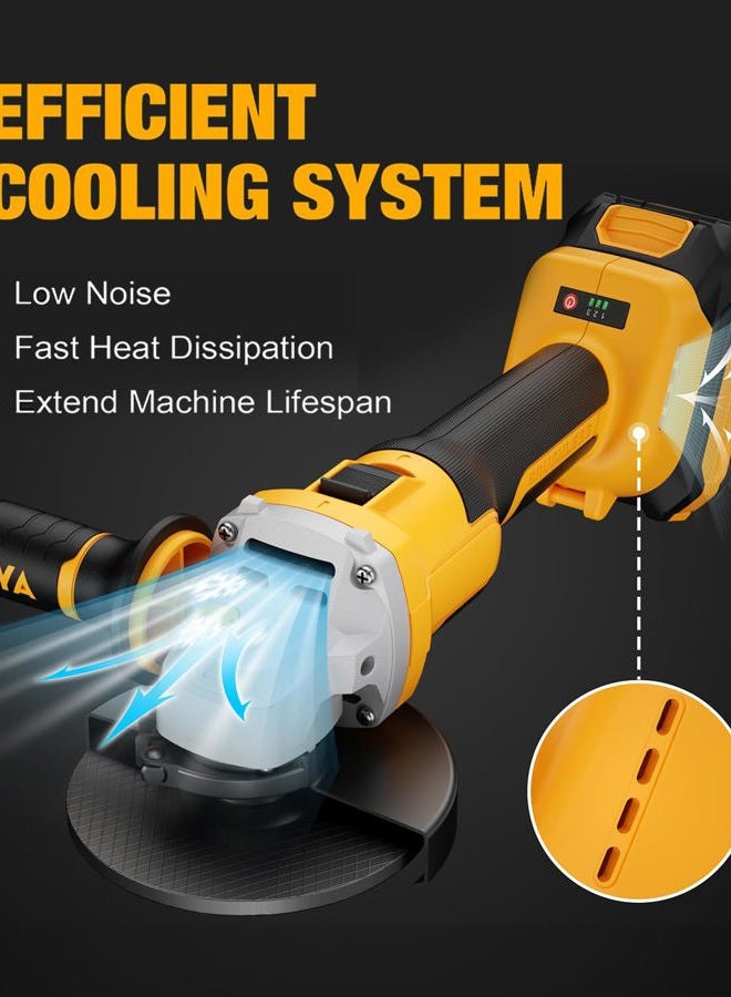 MAXCULAR Angle Grinder Cordless 20V Battery,9600 RPM Brushless Power Motor,4-1/2-Inch to 5-Inch,2x4.0 AH Battery Electric Grinder Tool Set, for Cutting,Grinding,Polishing - Image 4