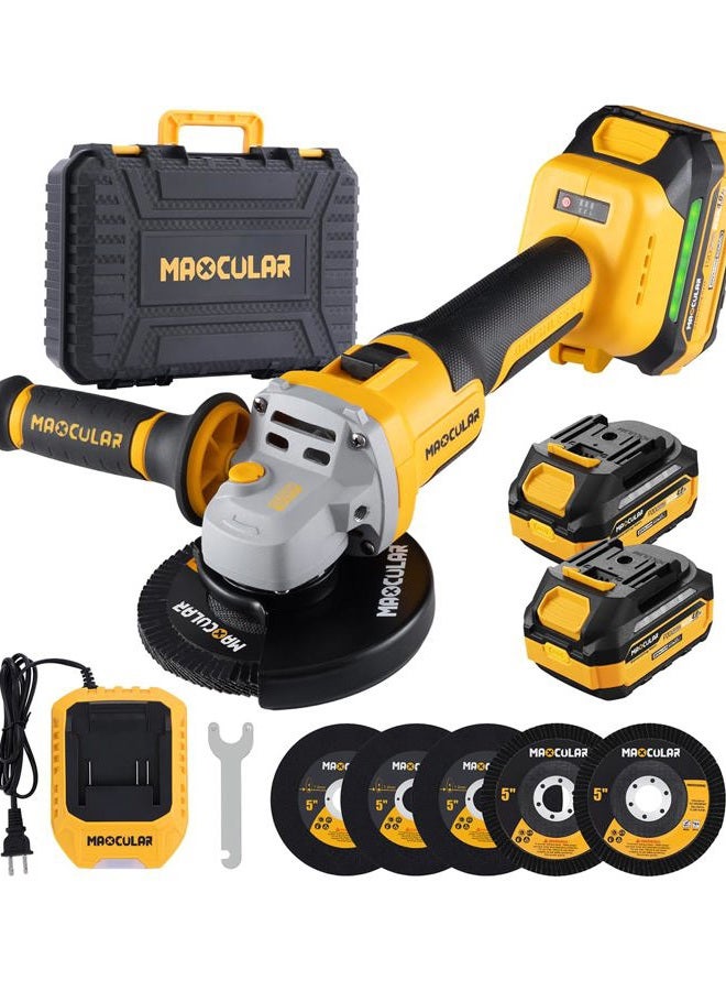 MAXCULAR Angle Grinder Cordless 20V Battery,9600 RPM Brushless Power Motor,4-1/2-Inch to 5-Inch,2x4.0 AH Battery Electric Grinder Tool Set, for Cutting,Grinding,Polishing - Image 1