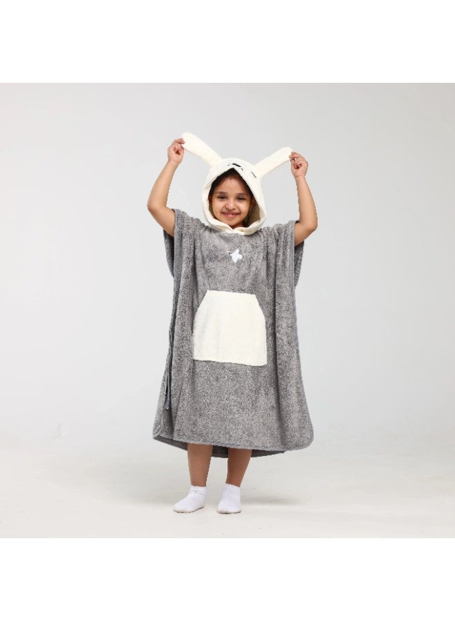 Relef Premium Family Bathrobe Set of 4 Pieces – 2 Unisex Bathrobes XL/XL + 2 Kids Capes (0-3, 3-5 Years) Highly Absorbent Comfortable - Dark Grey - Image 3