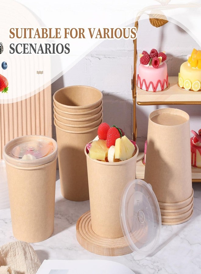 Sabary 50 Pack 32oz Paper Soup Containers with Lids Disposable Kraft Food Containers Bulk Disposable Go Hot Soup Bowls Food Storage Microwavable and Freezer for Restaurants,Take Outs,Party Supplies - Image 5