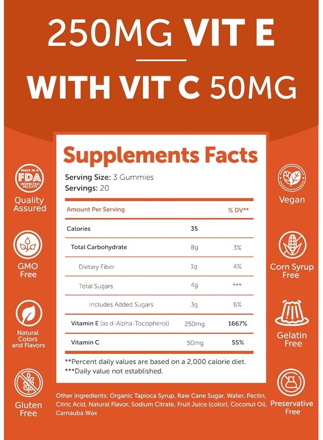 LUNAKAI Vitamin E Gummies 60 Count for Daily Support - Image 5