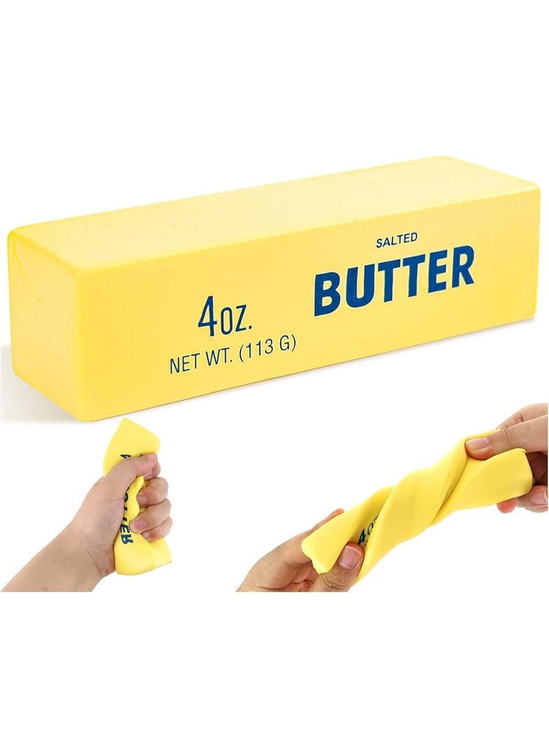 Original Butter Squishy Toy; 9.5 Inch; Butter Squishy; Slow Rising Butter Squeezy Sticks; Squishy Sensory Squeezy Toy with Realistic Food Design for Stress and Anxiety Relief and Relaxation; Gift for Kids and Adults; Yellow - Image 1