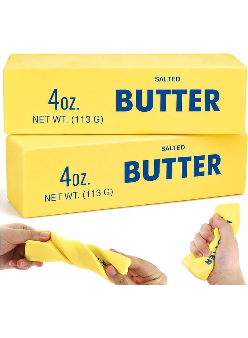 Original Butter Squishy Toy; 9.5 Inch; Butter Squishy; Slow Rising Butter Squeezy Sticks; Squishy Sensory Squeezy Toy with Realistic Food Design for Stress and Anxiety Relief and Relaxation; Gift for Kids and Adults; Yellow - Image 3