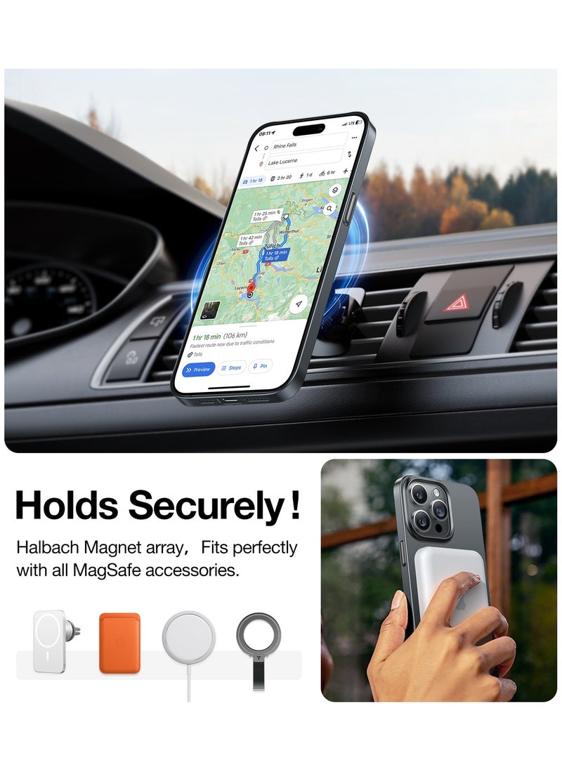 Magnetic Slim Fit Designed for iPhone 15 Pro Case 2023, [Compatible with MagSafe] [Ultra Thin] Protective Matte Hard PC Cover Anti-Scratch Phone Case for iPhone 15 Pro, Grey