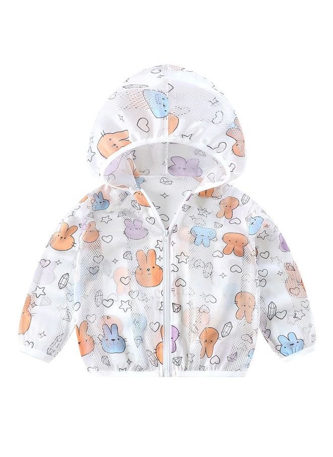 ZCM-HAPPY Baby/Kids Print Hooded Sun Protection Jacket, Lightweight Breathable UV Protection  - Image 1