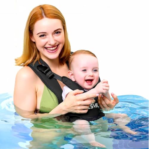 YESYBC Baby Carrier, Dual-Use Adjustable Baby Sling Support Infant Chest Holder with Drawstring Backpack for Newborn to Toddler 13-33 lbs Swimming Pool Beach Land (Black) - Image 1