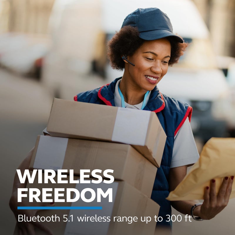 BlueParrott سماعات بلوتوث وايرلس مونو BlueParrott M300-XT SE مع إلغاء الضوضاء بنسبة 80% لسماعة الأذن للعاملين في الميدان وسائقي التوصيل، تصميم مدمج مع حماية بتصنيف IP54، 14 ساعة من وقت التحدث، أسود - Image 4