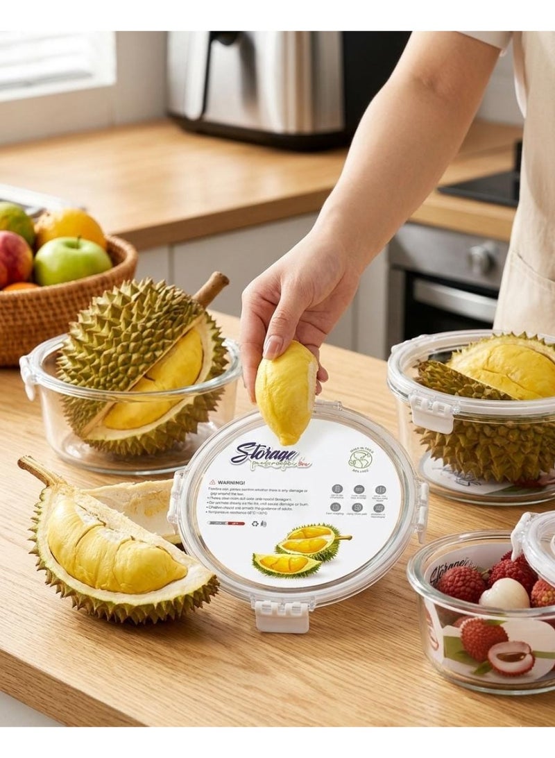 طقم علب حفظ طعام شفاف 3 قطع بأغطية محكمة الغلق – علب تخزين للثلاجة خفيفة الوزن – BPA Free – 1700 مل / 700 مل / 250 مل - Image 3