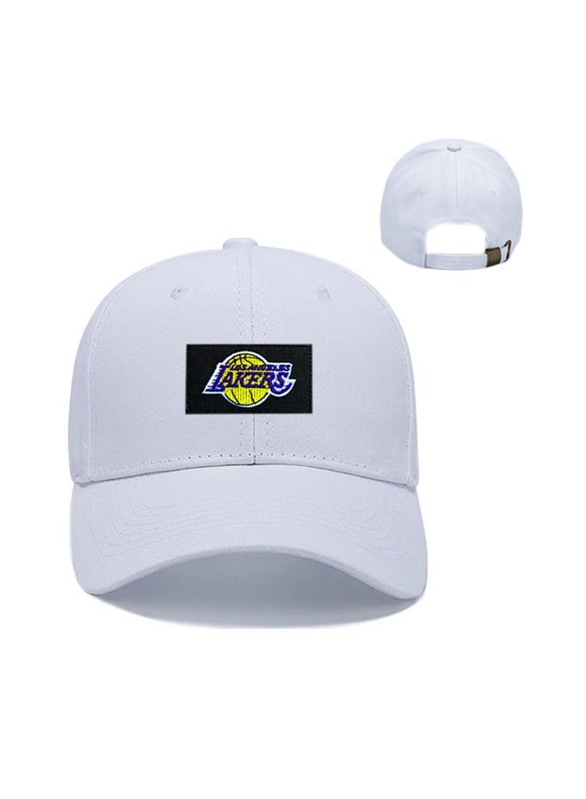 White Los Angeles Lakers Adjustable Curved Baseball Cap