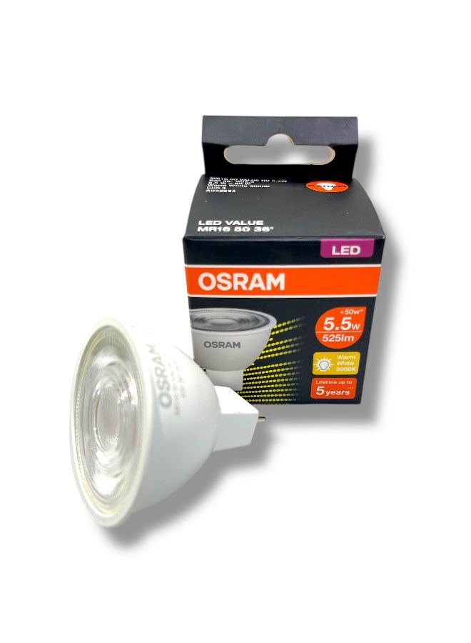 OSRAM LED Lamp 100% Original  (Warm White, 5.5W, GU5.3 Base) - Image 1