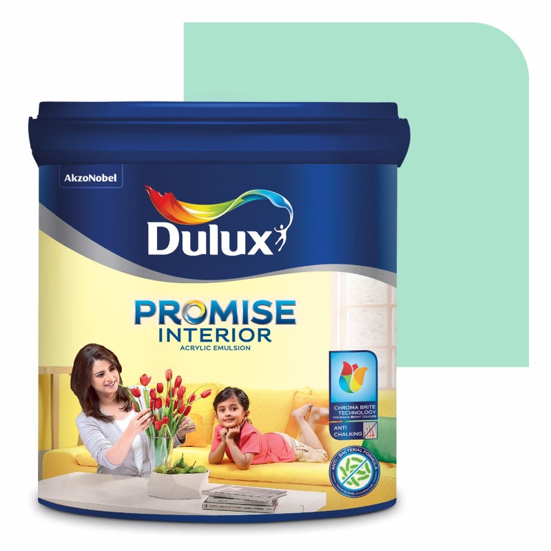 Dulux Promise Interior Emulsion Paint (1L, Surf Spray) | Wall paint with Chroma Brite Technology for brighter longer-lasting colors | Rich finish | Anti-chalk | Water-based | 3-year warranty - Image 4