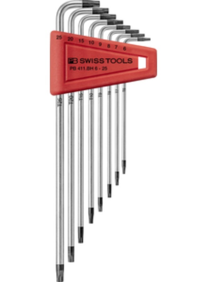 PB 411 BH L-wrenches, long, set in a practical plastic holder