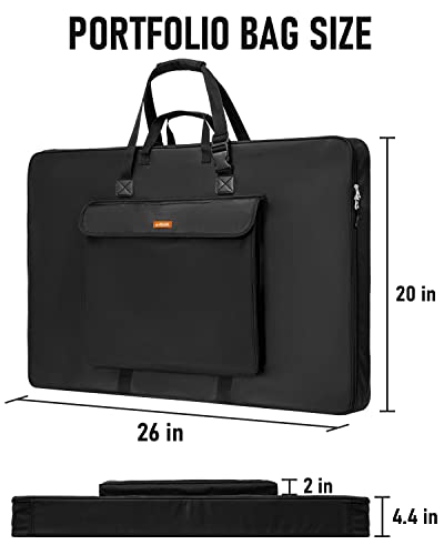 Nicpro Art Portfolio Bag 20 x 26 Inches, Waterproof Nylon Artist Case Carrying Bag Soft Sided with Shoulder Strap, Storage for Artwork Sketch, Drawing, Canvas, Photography, Poster, Solar Panel - Image 2