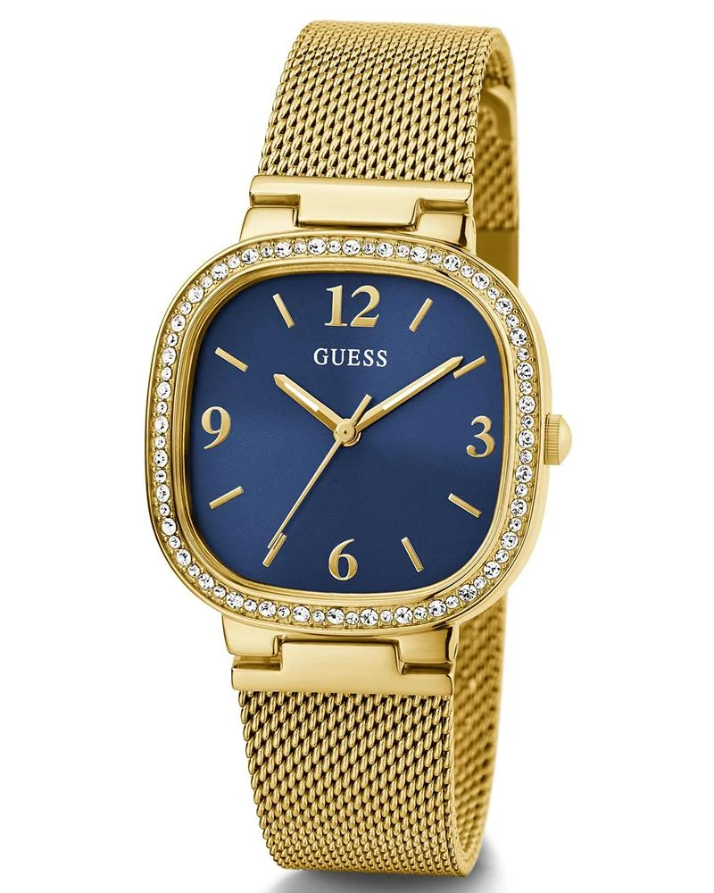 جس GUESS Ladies Gold Tone Analog Watch