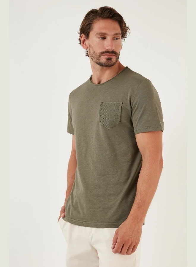 Buratti Buratti 100% Cotton Slim Fit Crew Neck Pocket T-Shirt Men's T-SHIRT 5902000