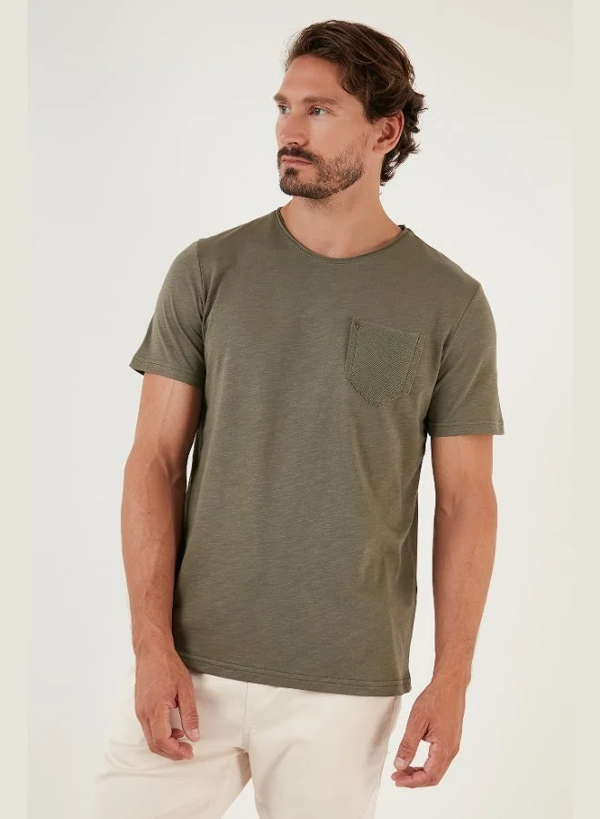 Buratti Buratti 100% Cotton Slim Fit Crew Neck Pocket T-Shirt Men's T-SHIRT 5902000