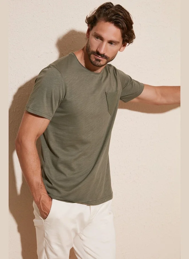 Buratti Buratti 100% Cotton Slim Fit Crew Neck Pocket T-Shirt Men's T-SHIRT 5902000