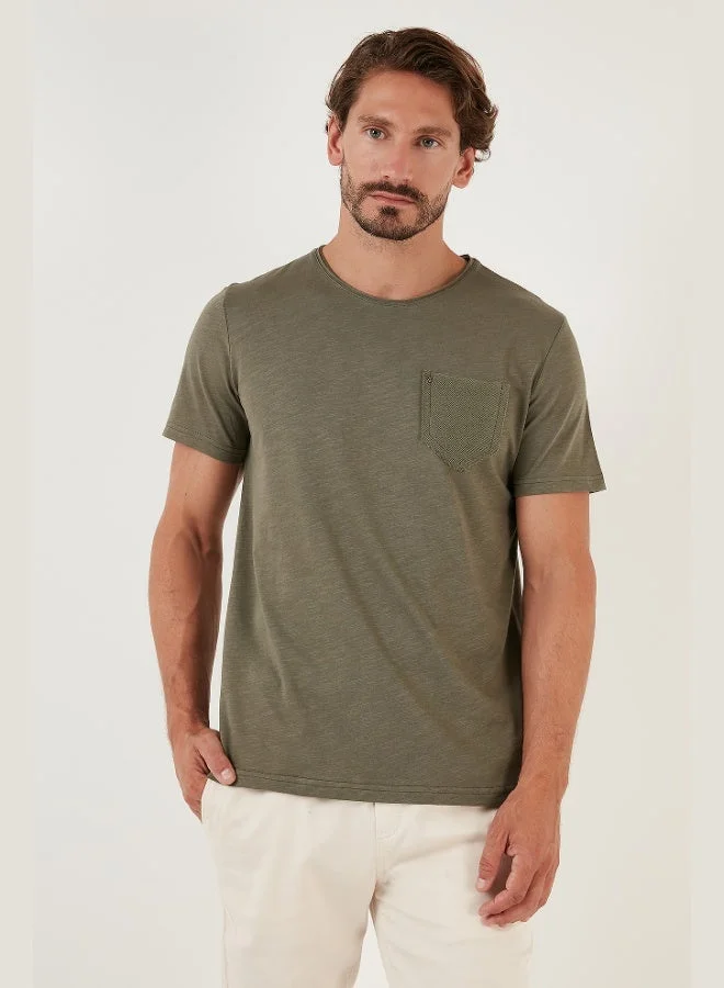 Buratti Buratti 100% Cotton Slim Fit Crew Neck Pocket T-Shirt Men's T-SHIRT 5902000