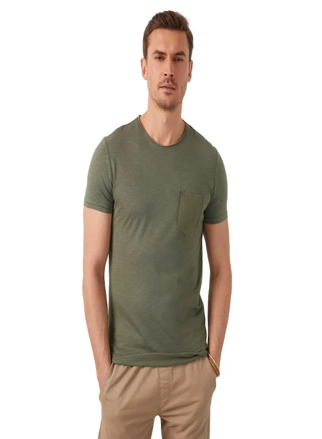 Buratti Buratti 100% Cotton Slim Fit Crew Neck Pocket T-Shirt Men's T-SHIRT 5902000