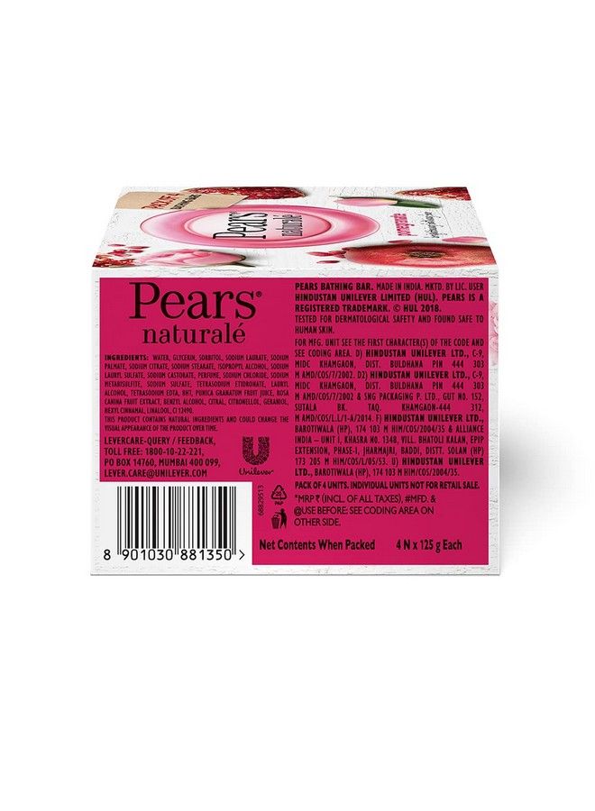 Pears قالب صابون الاستحمام الطبيعي بالرمان لتفتيح البشرة 125 جم (عبوة من 4 قطع)  - Image 3