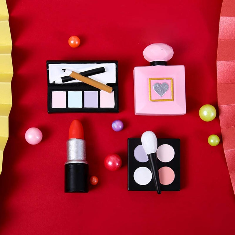 MEMOVAN Makeup Cake Topper 4 Pack, Resin Cosmetics Lipstick Perfume Bottle Eye Shadow Blush Make up Cake Decorations for Bridal Shower Bachelorette Girl Women Spa Salon Themed Birthday Party Supplies - Image 5