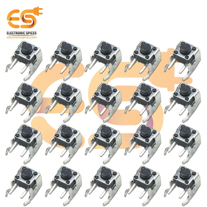 Electronicspices Electronic Spices 6x6x5mm 2 Pin Right Angle Push Button Momentary Tactile Switch Pack of 100  - Image 2