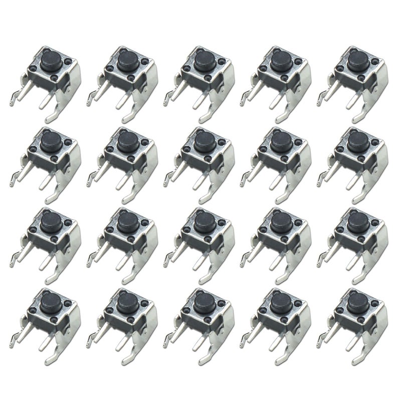 Electronicspices Electronic Spices 6x6x5mm 2 Pin Right Angle Push Button Momentary Tactile Switch Pack of 100  - Image 1