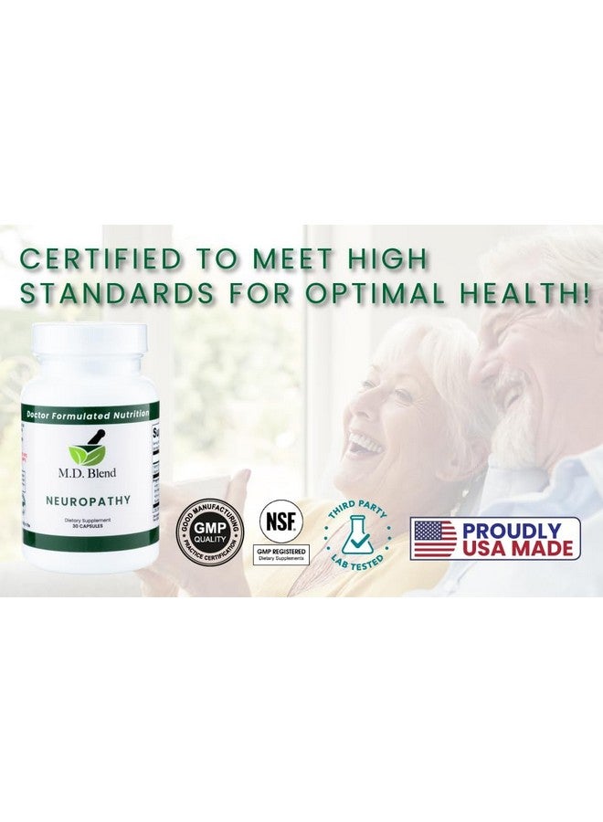 M.D. Blend Neuropathy - Expert Formulated - Natural Blend for Optimal Nerve Wellness - Alpha Lipoic Acid, L-Carnitine, Vitamins B6 & B12, Skullcap Root, Acetyl L-Carnitine - 30 Capsules (1 Pack) - Image 5