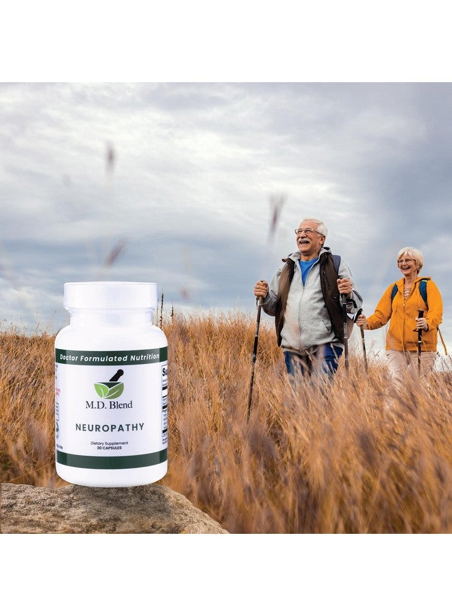 M.D. Blend Neuropathy - Expert Formulated - Natural Blend for Optimal Nerve Wellness - Alpha Lipoic Acid, L-Carnitine, Vitamins B6 & B12, Skullcap Root, Acetyl L-Carnitine - 30 Capsules (1 Pack) - Image 3
