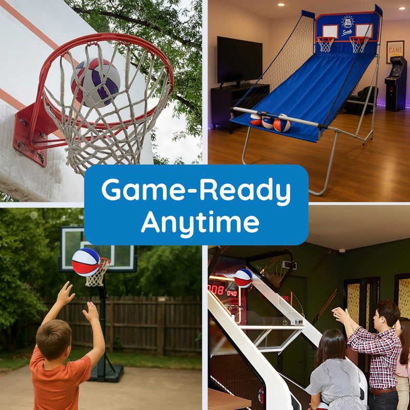Botabee Indoor Basketball - Mini Basketball Set of 5 - Durable, Anti-Slip Grip 7" Mini Basket Balls for Indoor, Outdoor Play - Inflatable Toys for Pop Arcade - Soft, Bouncy Sports Rubber Playing Ball - Image 5