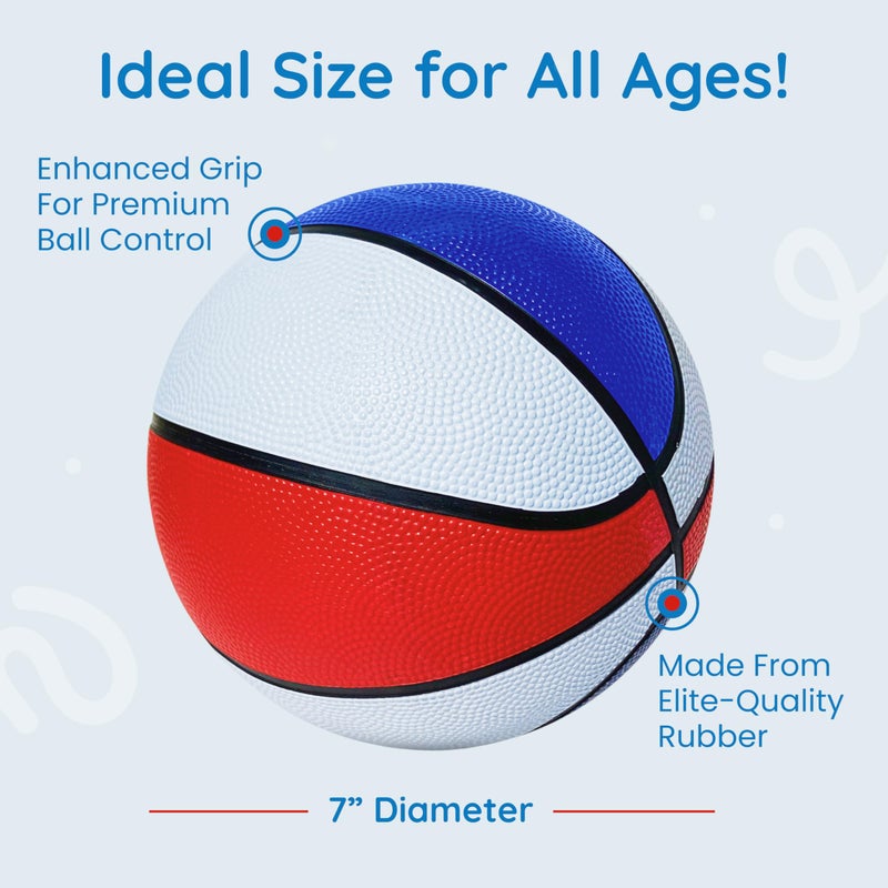 Botabee Indoor Basketball - Mini Basketball Set of 5 - Durable, Anti-Slip Grip 7" Mini Basket Balls for Indoor, Outdoor Play - Inflatable Toys for Pop Arcade - Soft, Bouncy Sports Rubber Playing Ball - Image 2
