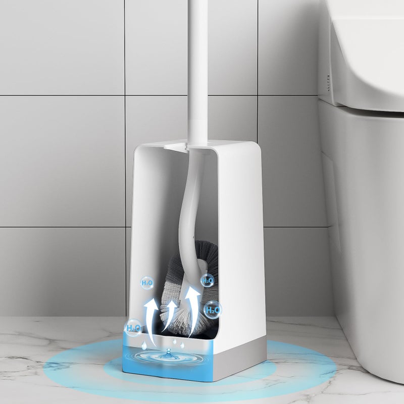 Marbrasse Marbarsse Bathroom Toilet Bowl Brush and Holder  Curved Design Toilet Brush for Deep Cleaning Under Rim  Best Toilet Brush Set  CompactToilet BowlCleaner Brush for Bathroom  1 Pack - Image 5