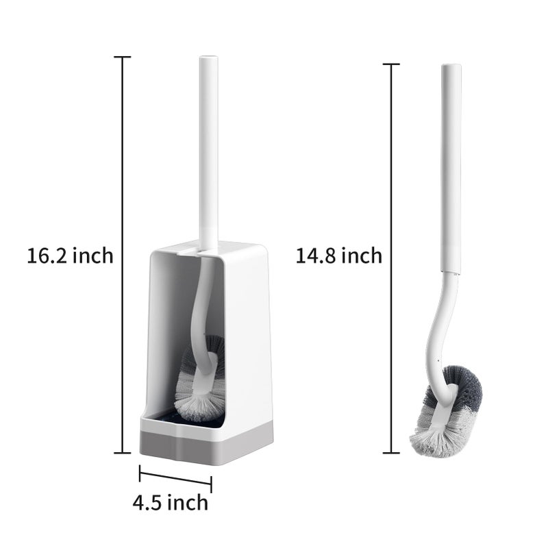 Marbrasse Marbarsse Bathroom Toilet Bowl Brush and Holder  Curved Design Toilet Brush for Deep Cleaning Under Rim  Best Toilet Brush Set  CompactToilet BowlCleaner Brush for Bathroom  1 Pack - Image 4