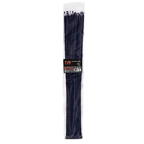 TR Industrial Multi-Purpose UV Resistant Black Cable Ties, 36 inches, 50 Pack - Image 1