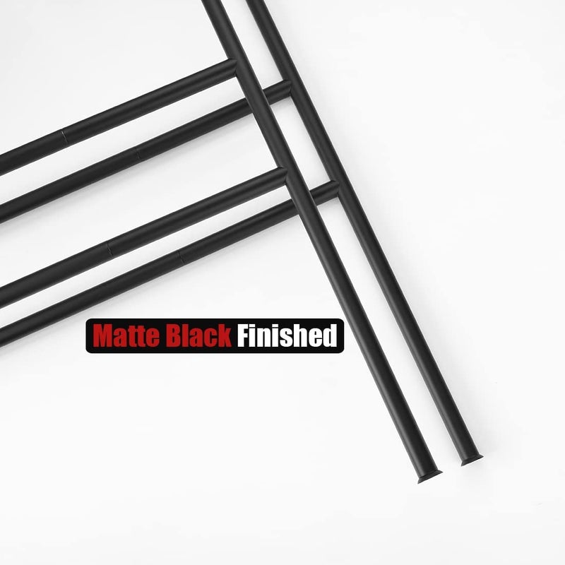 JQK Bath Towel Holder Stand Black, 30 Inch Free Standing Double Towel Rack Shelf for Bathroom Floor, Matte Black, BTH100L30-PB - Image 5