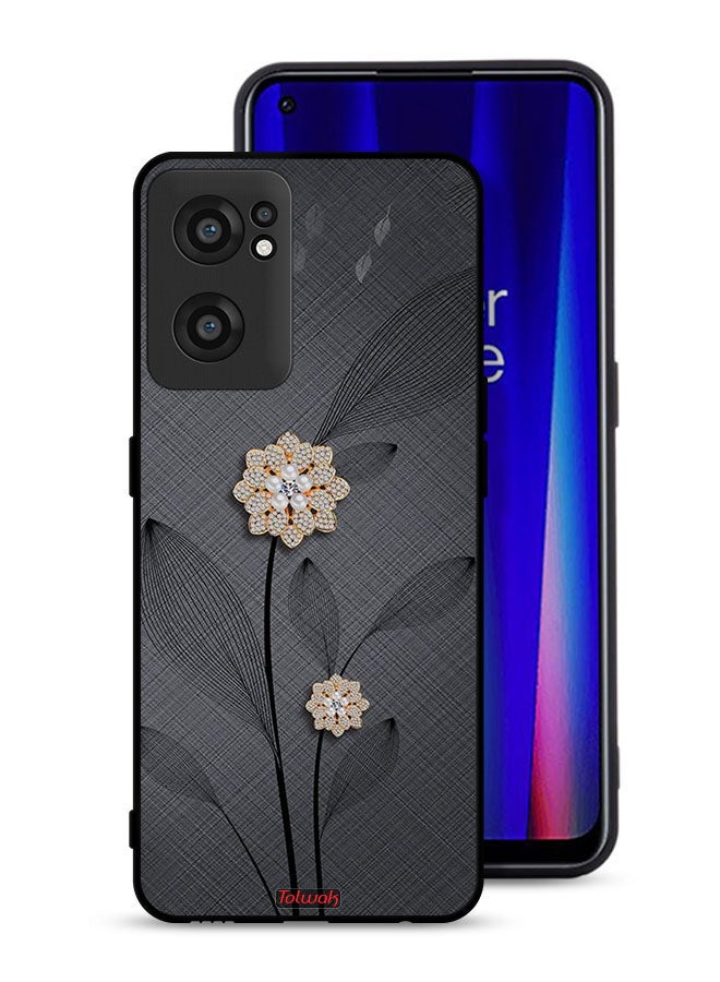 Tolwak غطاء حماية لهاتف OnePlus Nord CE 2 5G مزين بفن الزهور الماسية - Image 1