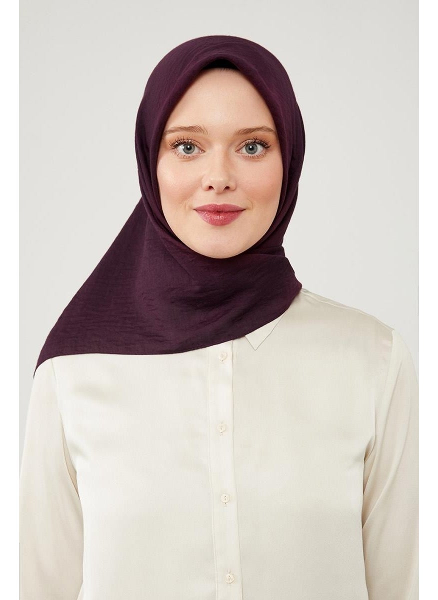 Levidor Plum Plain Luxury Cotton Cazz Scarf  - Image 3