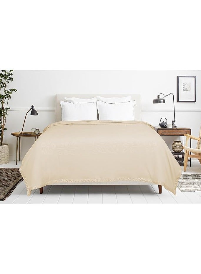 BSB HOME BSB HOME® 220 GSM  Premium plush Single Blanket for Bed, Sofa, Couch, Travel and Camping AC Blanket | 150 X 220 CM  | Beige | ANTIPILL POLO BLANKET  - Image 2