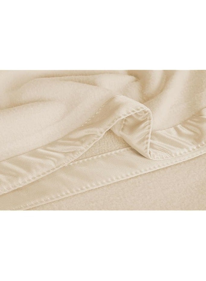 BSB HOME BSB HOME® 220 GSM  Premium plush Single Blanket for Bed, Sofa, Couch, Travel and Camping AC Blanket | 150 X 220 CM  | Beige | ANTIPILL POLO BLANKET  - Image 5