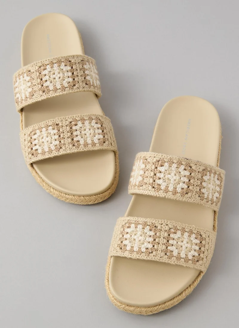 American Eagle AE Crochet-Straps Slide Sandal