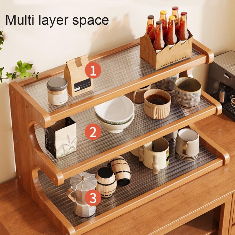 Wynfelo 3-Tier Wooden Mug Holder Countertop, Coffee Cup Holder Mug Display Coffee Mug Organizer Mug Rack for Coffee Station Organizer Mug Shelf for Cabinet for Kitchen, Home,Natural - Image 4