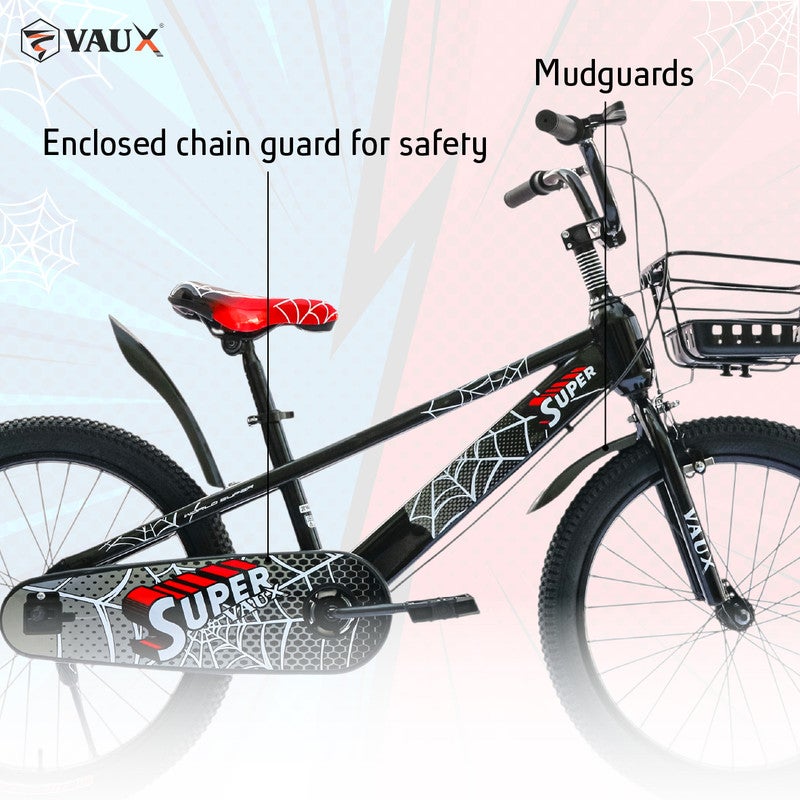Vaux Super 20-Inch Kids Bike | 20-Inch Wheel Size | Adjustabe Seat | With Basket |Black Color - Image 3