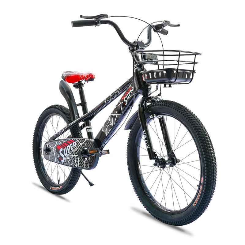 Vaux Super 20-Inch Kids Bike | 20-Inch Wheel Size | Adjustabe Seat | With Basket |Black Color - Image 2