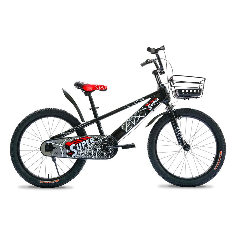 Vaux Super 20-Inch Kids Bike | 20-Inch Wheel Size | Adjustabe Seat | With Basket |Black Color - Image 1
