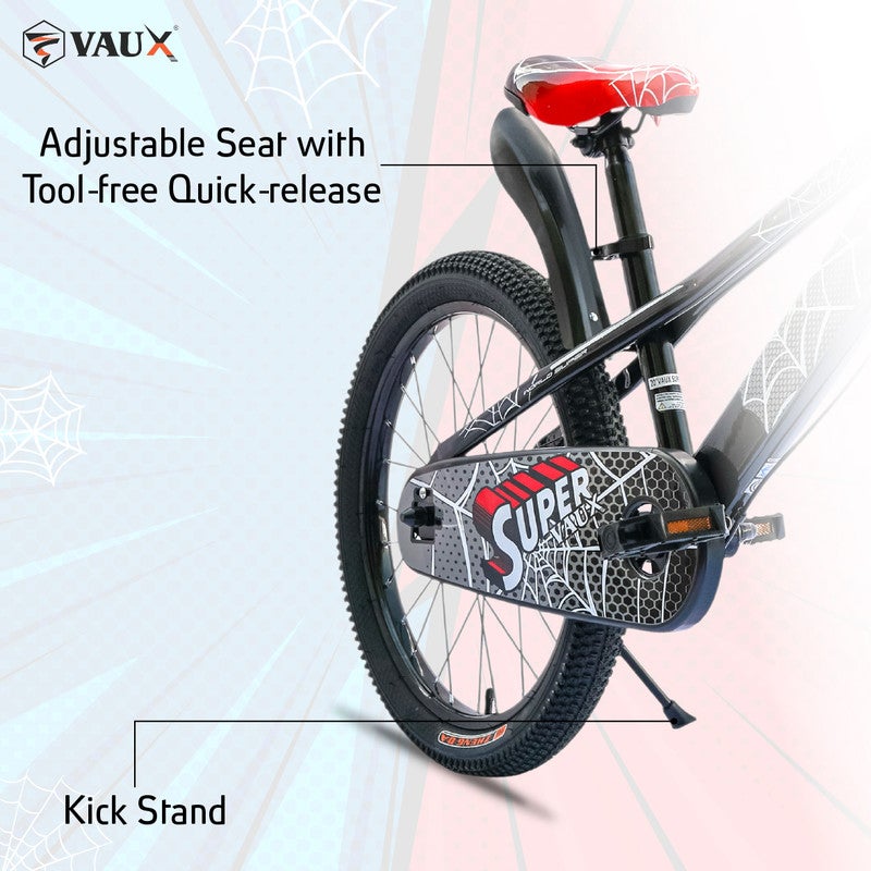 Vaux Super 20-Inch Kids Bike | 20-Inch Wheel Size | Adjustabe Seat | With Basket |Black Color - Image 4