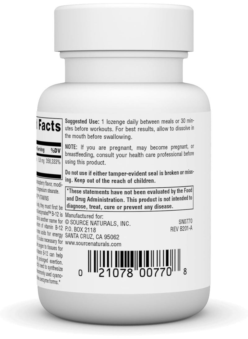 Source Naturals Dibencozide - Coenzymated B-12 Athletic Series, Quick Dissolving Dietary Supplement - 60 Lozenges - Image 2