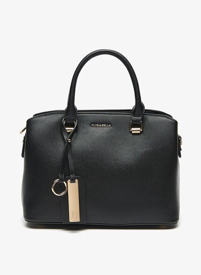 Flora Bella By Shoexpress Textured Tote Bag with Double Handle and Zip Closure
