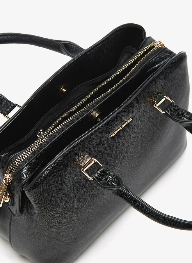Flora Bella By Shoexpress Textured Tote Bag with Double Handle and Zip Closure